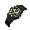 DENNIS -  Montre Homme - Analogique Mouvement Quartz Multifonction - Boitier tonneau en métal - Cadran noir - vue V2