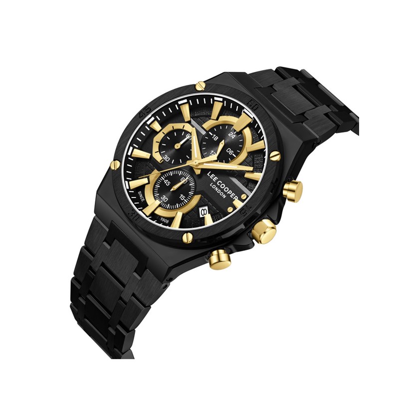 DENNIS -  Montre Homme - Analogique Mouvement Quartz Multifonction - Boitier tonneau en métal - Cadran noir - vue 2