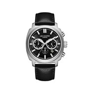 PATRICK - Montre Homme - Analogique Mouvement Quartz Multifonction - Boitier rond en métal argenté - Bracelet noir