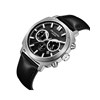 PATRICK - Montre Homme - Analogique Mouvement Quartz Multifonction - Boitier rond en métal argenté - Bracelet noir - vue V2