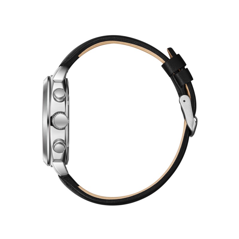PATRICK - Montre Homme - Analogique Mouvement Quartz Multifonction - Boitier rond en métal argenté - Bracelet noir - vue 3