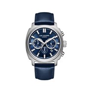 PATRICK - Montre Homme - Analogique Mouvement Quartz Multifonction - Boitier rond en métal argenté - Bracelet bleu