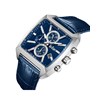 PAUL - Montre Homme - Analogique Mouvement Quartz Multifonction - Boitier tonneau en métal argenté - Bracelet bleu - vue V2