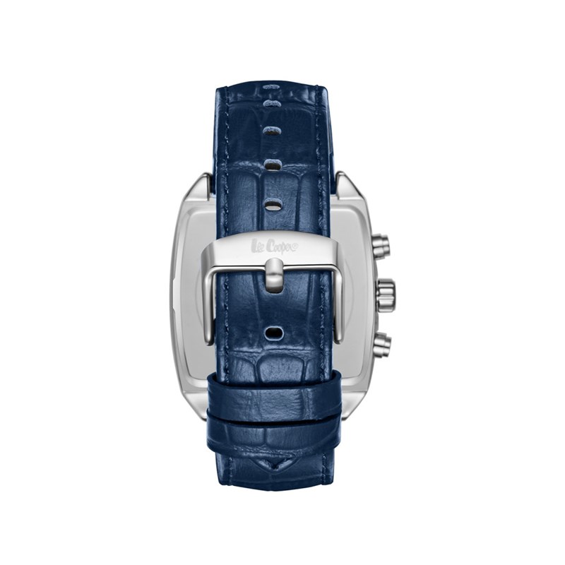 PAUL - Montre Homme - Analogique Mouvement Quartz Multifonction - Boitier tonneau en métal argenté - Bracelet bleu - vue 4