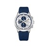ALBERT - Montre Homme - Analogique Mouvement Quartz Multifonction - Boitier rond en métal argenté - Bracelet bleu - vue V1