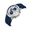 ALBERT - Montre Homme - Analogique Mouvement Quartz Multifonction - Boitier rond en métal argenté - Bracelet bleu - vue V2