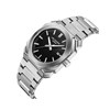 HOWARD - Montre Homme - Analogique Mouvement Quartz 3 aiguilles et date - Boitier rond en métal argenté - Cadran noir - vue V2