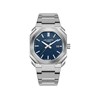 HOWARD - Montre Homme - Analogique Mouvement Quartz 3 aiguilles et date - Boitier rond en métal argenté - Cadran bleu - vue V1