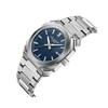 HOWARD - Montre Homme - Analogique Mouvement Quartz 3 aiguilles et date - Boitier rond en métal argenté - Cadran bleu - vue V2