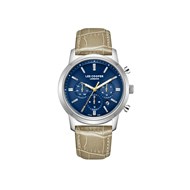 THEODORE  - Montre Homme - Analogique Mouvement Quartz Multifonction - Boitier rond en métal argenté - Cadran bleu