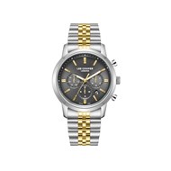 VINCENT - Montre Homme - Analogique Mouvement Quartz Multifonction - Boitier rond en métal argenté - Cadran gris