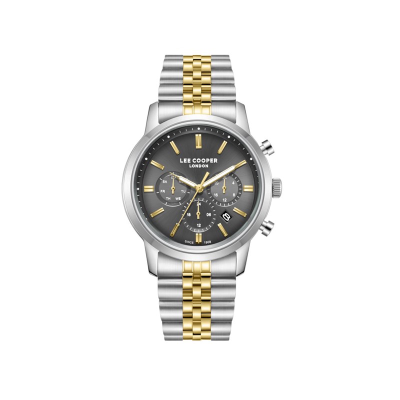 VINCENT - Montre Homme - Analogique Mouvement Quartz Multifonction - Boitier rond en métal argenté - Cadran gris