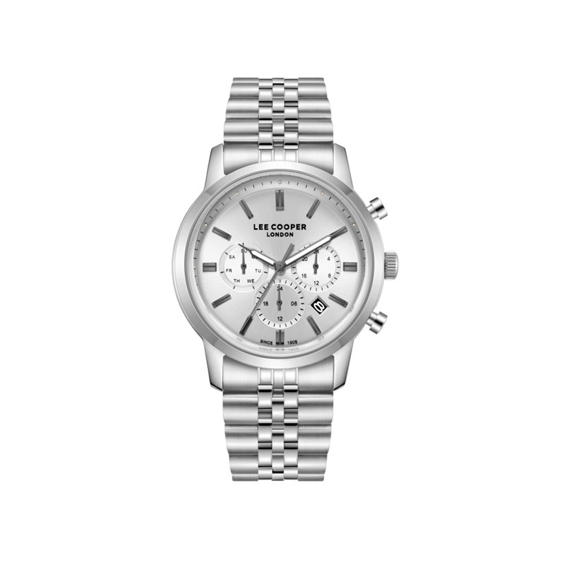 VINCENT - Montre Homme - Analogique Mouvement Quartz Multifonction - Boitier rond en métal argenté - Cadran argenté