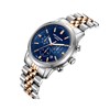 VINCENT - Montre Homme - Analogique Mouvement Quartz Multifonction - Boitier rond en métal argenté - Cadran noir bleu - vue V2