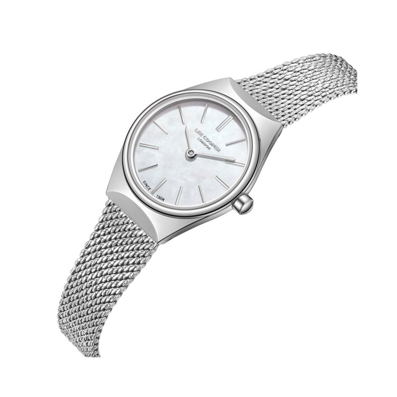 JASMINE - Montre Femme - Analogique Mouvement Quartz 2 aiguilles - Boitier rond en métal  - Cadran nacré blanc - vue 2
