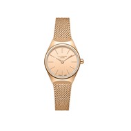 JASMINE - Montre Femme - Analogique Mouvement Quartz 2 aiguilles - Boitier rond en métal  - Cadran nacré doré rose