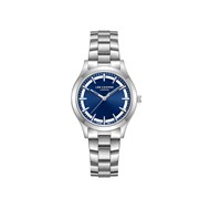 HOPE - Montre Femme - Analogique Mouvement Quartz 3 aiguilles - Boitier rond en métal - Cadran soleillé bleu avec parties transparentes