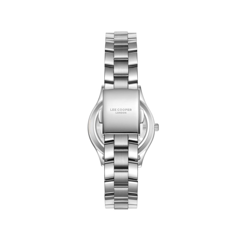 HOPE - Montre Femme - Analogique Mouvement Quartz 3 aiguilles - Boitier rond en métal - Cadran soleillé bleu avec parties transparentes - vue 4