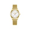 AMBER - Montre Femme - Analogique Mouvement Quartz 3 aiguilles - Boitier rond en métal - Cadran nacré blanc avec parties transparentes - vue V1