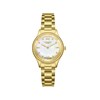 JOAN - Montre Femme - Analogique Mouvement Quartz 3 aiguilles - Boitier rond en métal  - Lunette facettée en crystal - Cadran blanc - vue V1