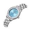 JOAN - Montre Femme - Analogique Mouvement Quartz 3 aiguilles - Boitier rond en métal  - Lunette facettée en crystal - Cadran bleu - vue V2