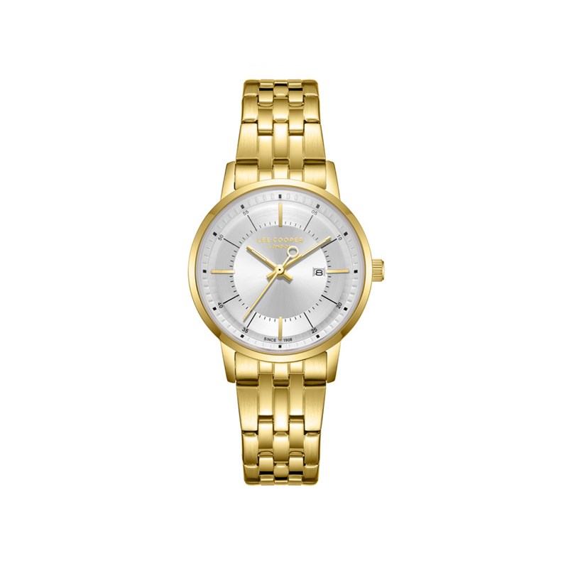 SOPHIA - Montre Femme - Analogique Mouvement Quartz 3 aiguilles et date - Boitier rond en métal - Cadran soleillé argenté