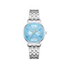 SOPHIA - Montre Femme - Analogique Mouvement Quartz 3 aiguilles et date - Boitier rond en métal - Cadran soleillé bleu - vue V1