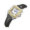 AVA - Montre Femme - Analogique Mouvement Quartz 2 aiguilles - Boitier rectangulaire en métal - Bracelet en cuir noir façon alligator - vue V2