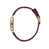 AVA - Montre Femme - Analogique Mouvement Quartz 2 aiguilles - Boitier rectangulaire en métal - Bracelet en cuir marron façon alligator - vue V3