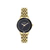 LÉONIE - Montre Femme - Analogique Quartz 3 aiguilles - Boitier rond en métal avec lunette facettée - Cadran nacré bleu - vue V1