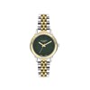 LÉONIE - Montre Femme - Analogique Quartz 3 aiguilles - Boitier rond en métal avec lunette facettée - Cadran nacré vert - vue V1