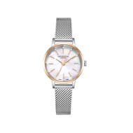 CASSIDY - Montre Femme - Analogique Quartz 3 aiguilles - Boitier rond en métal - Cadran nacré blanc