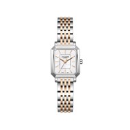ELLA - Montre Femme - Analogique Quartz 3 aiguilles - Boitier rectangulaire en métal - Cadran nacré - Bracelet doré rose argenté
