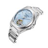 LLOYD - Montre Homme - Analogique Mouvement Squelette Automatique avec coeur ouvert - Cadran bleu clair - vue V2