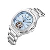 GRANT - Montre homme Automatique - Boitier de forme octogonal arrondi en métal argenté - Cadran bleu clair - vue V2