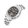 GRANT - Montre homme Automatique - Boitier de forme octogonal arrondi en métal argenté - Cadran noir - vue V2