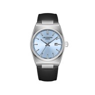 LOÏC - Montre Homme - Analogique Mouvement Quartz 3 aiguilles et date - Boitier tonneau en métal argenté - Cadran bleu