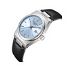 LOÏC - Montre Homme - Analogique Mouvement Quartz 3 aiguilles et date - Boitier tonneau en métal argenté - Cadran bleu - vue V2