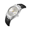 LOÏC - Montre Homme - Analogique Mouvement Quartz 3 aiguilles et date - Boitier tonneau en métal argenté - Cadran argenté - vue V2