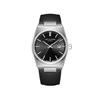 LOÏC - Montre Homme - Analogique Mouvement Quartz 3 aiguilles et date - Boitier tonneau en métal argenté - Cadran noir - vue V1