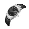 LOÏC - Montre Homme - Analogique Mouvement Quartz 3 aiguilles et date - Boitier tonneau en métal argenté - Cadran noir - vue V2