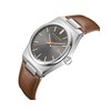 LOÏC - Montre Homme - Analogique Mouvement Quartz 3 aiguilles et date - Boitier tonneau en métal argenté - Cadran gris - vue V2