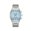 BAPTISTE - Montre Homme - Analogique Mouvement Multifonction - Boitier tonneau en métal argenté - Cadran bleu - vue V1