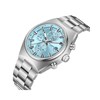 BAPTISTE - Montre Homme - Analogique Mouvement Multifonction - Boitier tonneau en métal argenté - Cadran bleu - vue V2