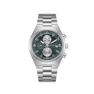 BAPTISTE - Montre Homme - Analogique Mouvement Multifonction - Boitier tonneau en métal argenté - Cadran vert