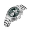 BAPTISTE - Montre Homme - Analogique Mouvement Multifonction - Boitier tonneau en métal argenté - Cadran vert - vue V2