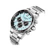 ALBAN - Montre Homme - Analogique Mouvement Multifonction - Boitier rond en métal - Cadran bleu - vue V2