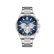 ALBAN - Montre Homme - Analogique Mouvement Multifonction - Boitier rond en métal - Cadran bleu foncé
