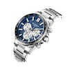 ALBAN - Montre Homme - Analogique Mouvement Multifonction - Boitier rond en métal - Cadran bleu foncé - vue V2