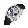 RODOLPHE - Montre Homme - Analogique Mouvement Multifonction - Boitier coussin en métal argenté - Cadran bleu - vue V2